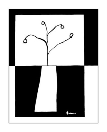 Framed Minimalist Flower in Vase III Print