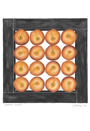 Framed Peaches Cubed Print