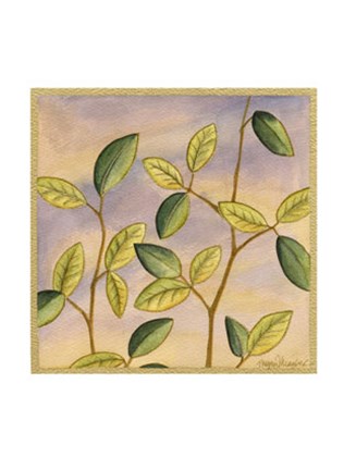 Framed Luminous Leaves I Print