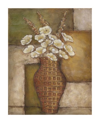 Framed Cubed Floral Study I Print