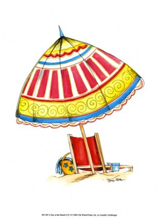 Framed Day at the Beach (CI) I Print