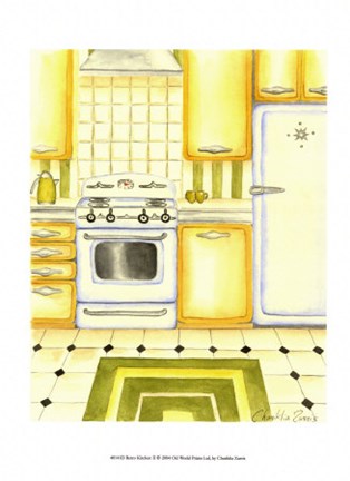 Framed Retro Kitchen II Print