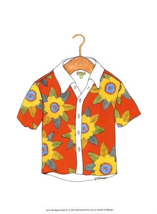 Framed Beach Wear III Print