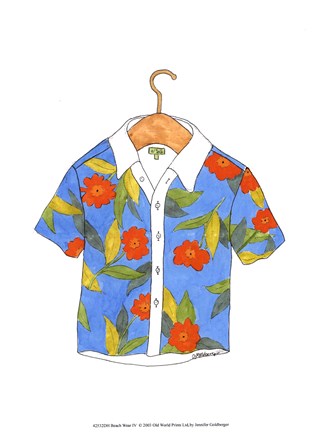 Framed Beach Wear IV Print