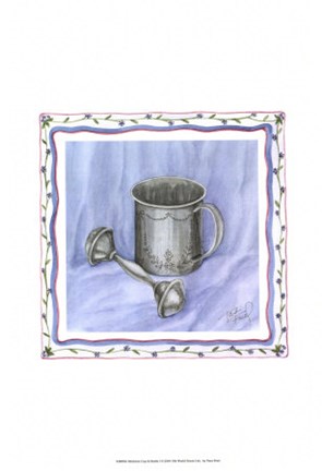 Framed Heirloom Cup &amp; Rattle I Print