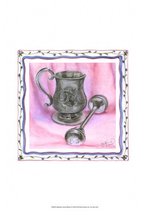 Framed Heirloom Cup &amp; Rattle II Print