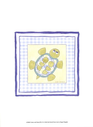 Framed Turtle with Plaid (PP) IV Print