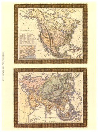 Framed Miniature Maps Print