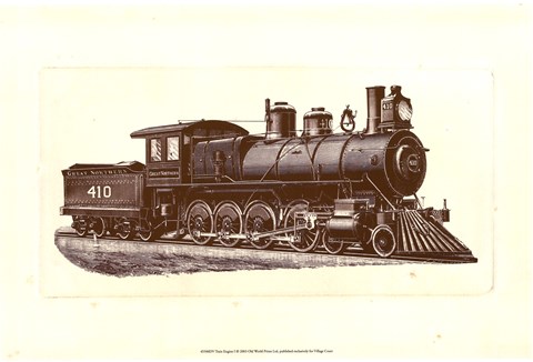 Framed Train Engine I Print