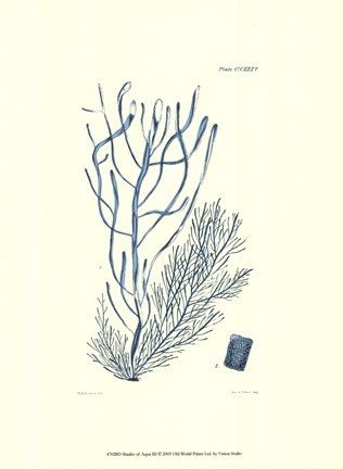 Framed Shades of Aqua III Print