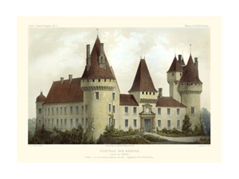 Framed French Chateaux I Print