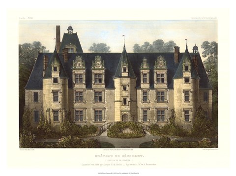 Framed French Chateaux III Print