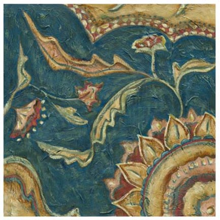 Framed Lapis Paisley I Print