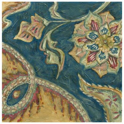 Framed Lapis Paisley IV Print