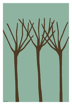 Framed Dichromatic Elms II Print