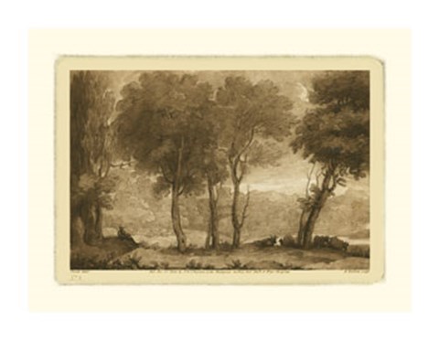 Framed Pastoral Landscape I Print