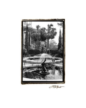 Framed Garden Fountain II Print