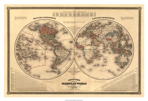 Framed Johnsons Globular World Print
