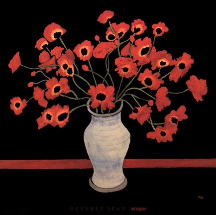 Framed Red Poppies Print