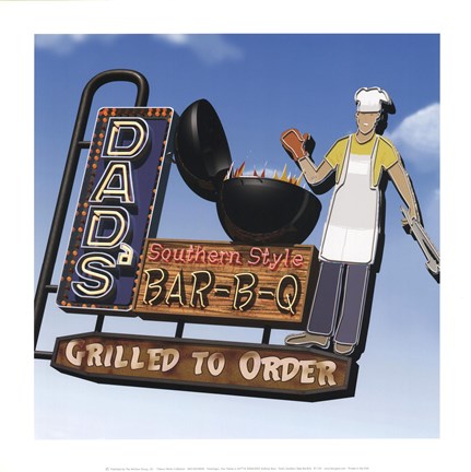 Framed Dad&#39;s Southern Style Bar-B-Q Print