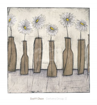 Framed Gerbera Group II Print