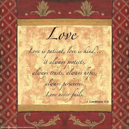 Framed Words to Live By, Traditional - LOVE Print