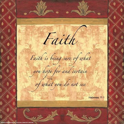 Framed Words to Live By, Traditional - FAITH Print
