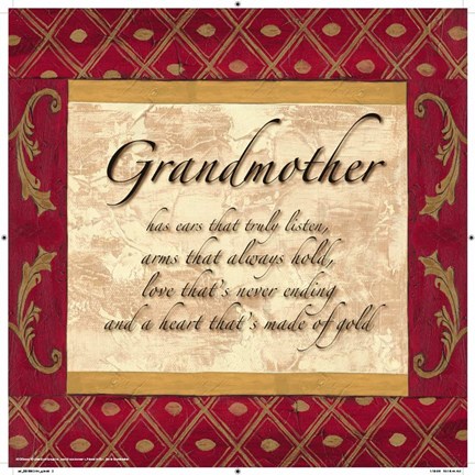 Framed Words to Live By, Traditional - Grandmother Print