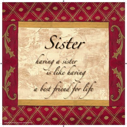 Framed Words to Live By, Traditional - Sister Print