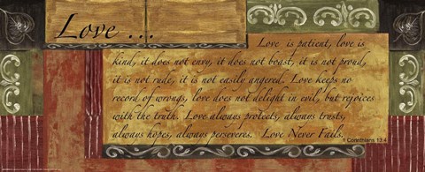Framed Words to Live By, Panellove (Horizontal) Print
