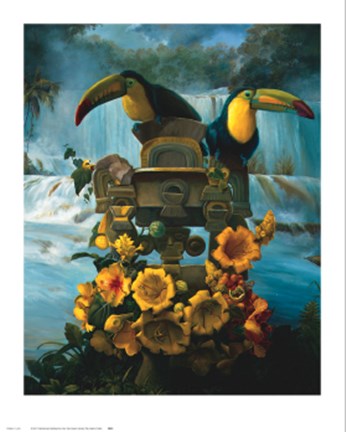 Framed Cascadas de Aguazul Print