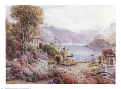 Framed Villa Melzie, Como, Italy Print