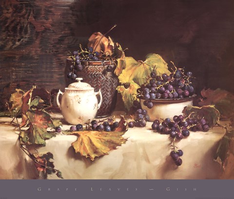 Framed Grape Leaves Print