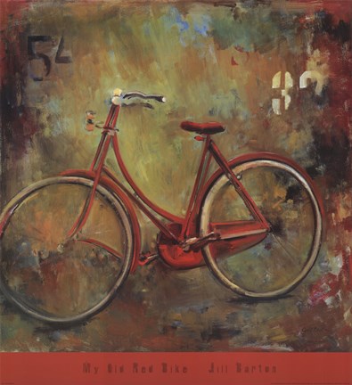 Framed My Old Red Bike Print