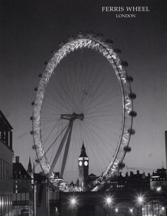 Framed Ferris Wheel, London Print