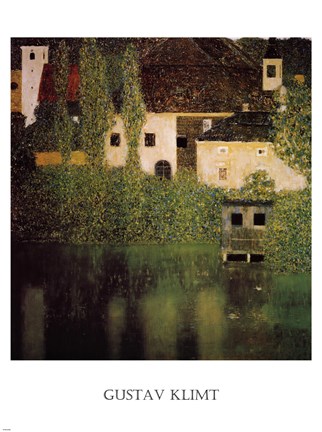 Framed Unterach Manor and Lock Chamber on the Attersee Lake, c.1908 Print