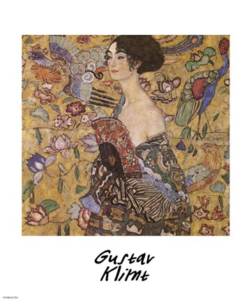 Framed Lady with Fan, c.1917 Print