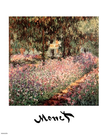 Framed Artist&#39;s Garden at Giverny, c.1900 (detail) Print