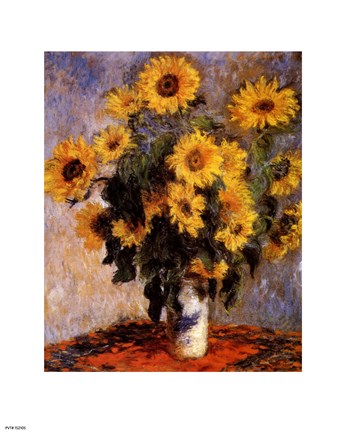 Framed Sunflowers, c.1881 Print