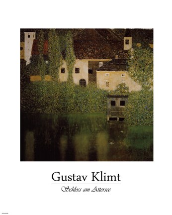 Framed Unterach Manor and Lock Chamber on the Attersee Lake, c.1908 Print