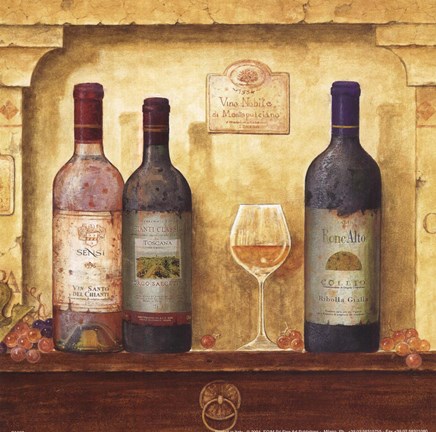 Framed Wine Bottle Cluster III Print