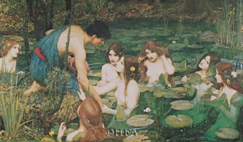 Framed Hylas and the Nymphs Print