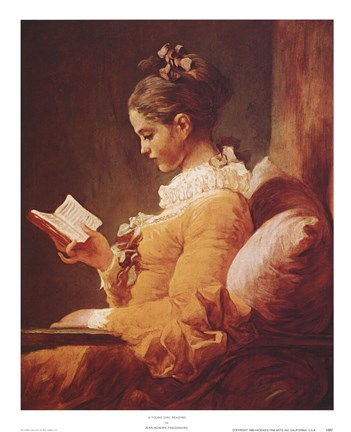 Framed Young Girl Reading Print