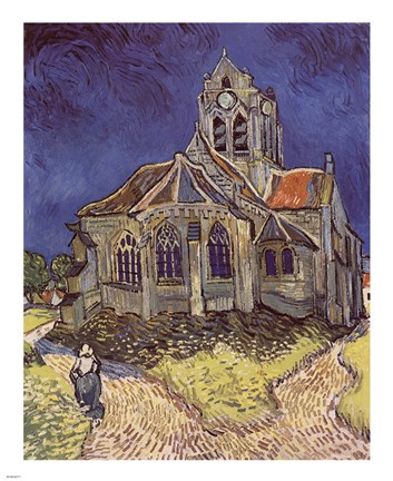 Framed Church at Auvers, c.1890 Print