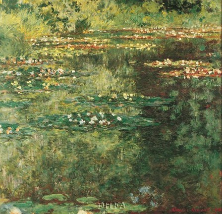 Framed Pool with Waterlilies, 1904 Print