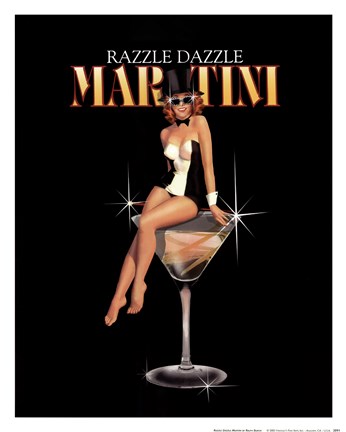Framed Razzle Dazzle Martini Print
