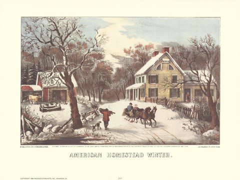 Framed American Homestead Winter Print