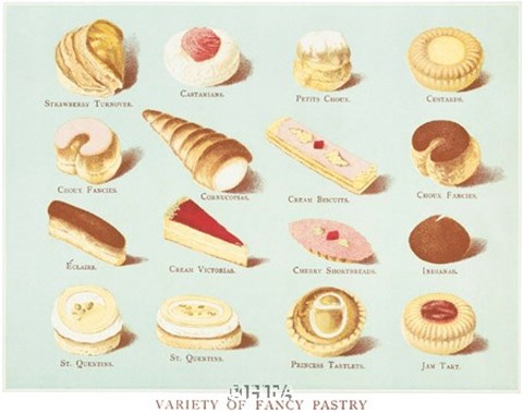 Framed Variety of Fancy Pastry Print
