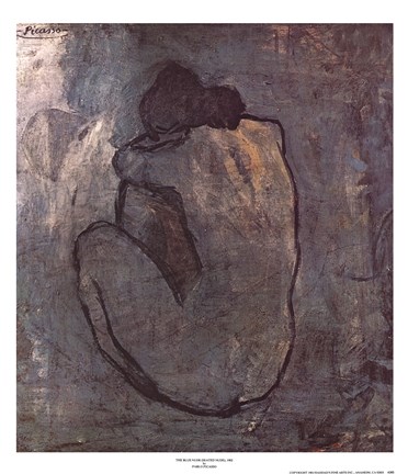 Framed Blue Nude (Seated Nude) Print