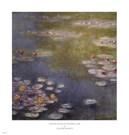 Framed Waterlilies at Giverny Print